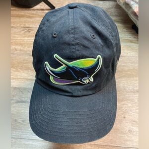 MLB Tampa Bay Devil Rays New Era Vintage Adjustable Strap Hat Cap Black 47 Brand